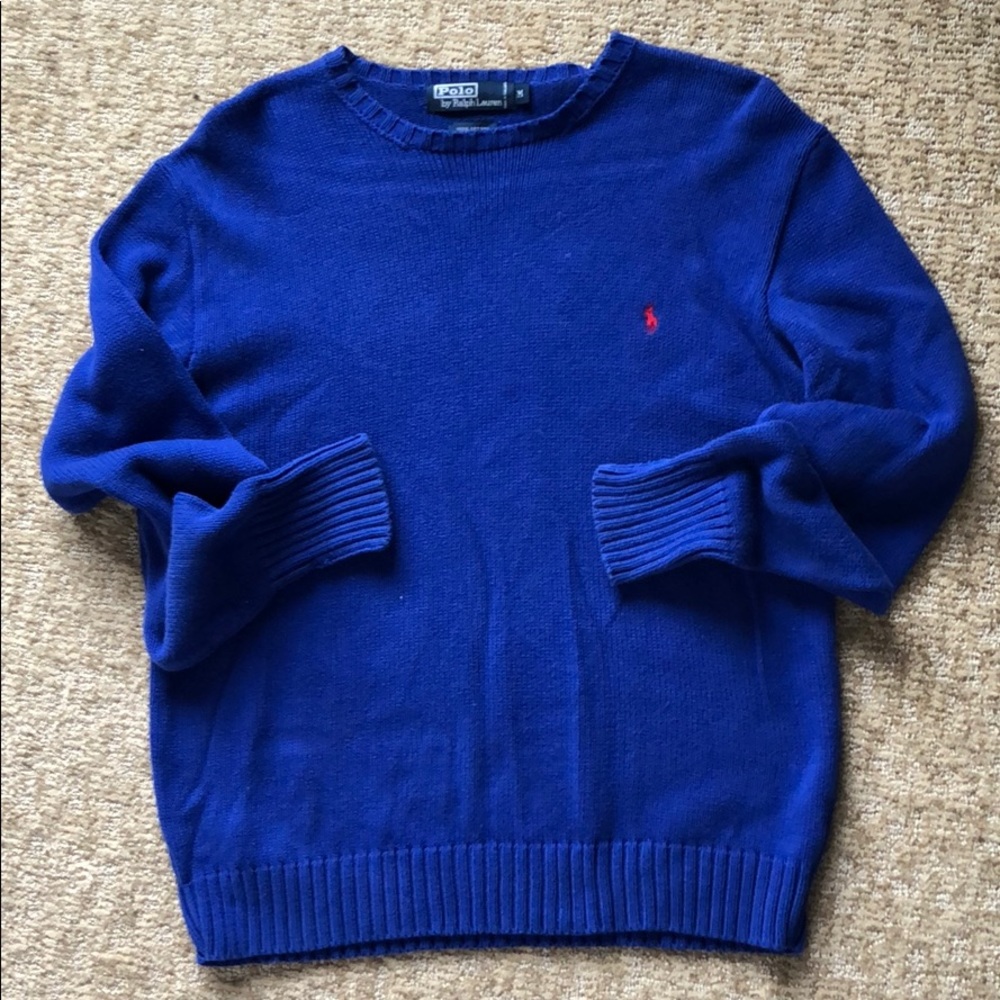 Men’s Royal Blue Polo by Ralph Lauren Sweater - M